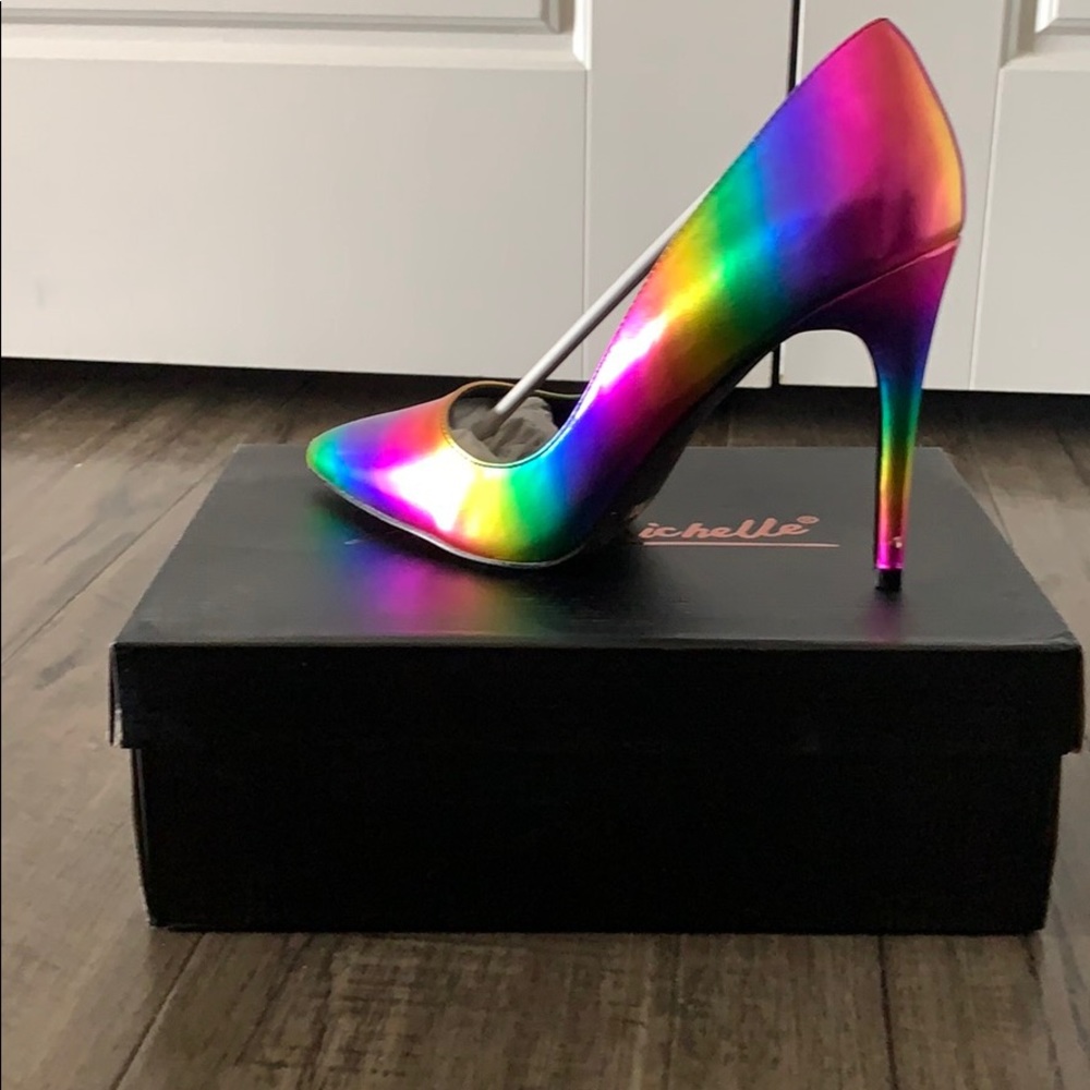 Multicolored fashion high heels